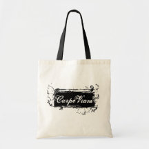 Carpe Viam Seize the Road  Grunge tote Canvas Bags