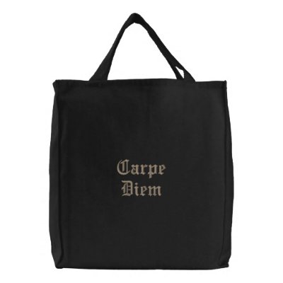CarpeDiem Embroidered Tote Bag CarpeDiem Embroidered Tote Bag