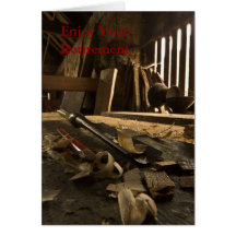 Carpenters  Busy Workshop Retirement Card