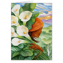 Carrying Calla Lilies Greeting Card
