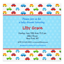 Cars Trucks Boys  Baby Shower Invitations