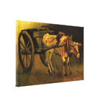 Cart with Red and White Ox by Van Gogh. canvas prints
