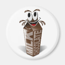 Carton and cartoon chocolate milk magnet