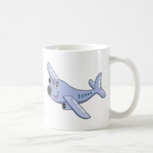 Cartoon aeroplane coffee mug
