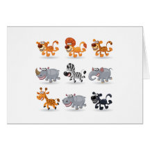 Cartoon animals set 1 cards