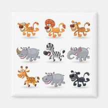 Cartoon animals set 1 fridge magnet