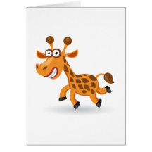 Cartoon baby Giraffe Greeting Cards
