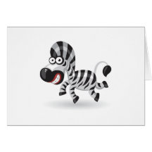 Cartoon baby Zebra Greeting Card