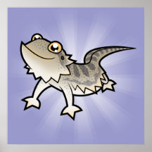 Cartoon Bearded Dragon / Rankin Dragon Print
