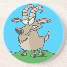cartoon billy goat drink coaster