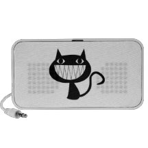 Cartoon Black Cat Smiling Laptop Speaker