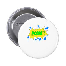 Cartoon BOOM by Chillee Wilson Pinback Buttons