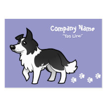 Cartoon Border Collie Business Card Template