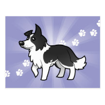 Cartoon Border Collie Post Card