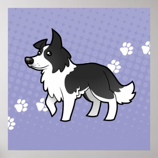 Cartoon Border Collie | Zazzle