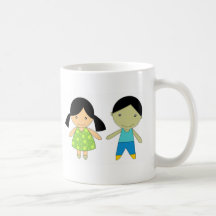 cartoon boy and girl  collection coffee mugs