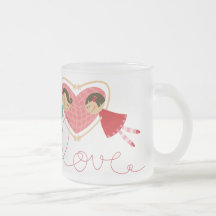 Cartoon Boy and Girl in Love Fun Valentine Day Mug