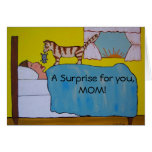 Cartoon Cat Mother's Day Card