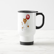 Cartoon Cat Nurse with Balloon Coffee Mug