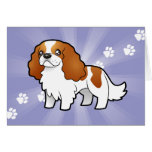 Cartoon Cavalier King Charles Spaniel Greeting Card