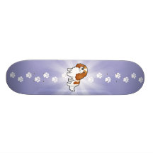 Cartoon Cavalier King Charles Spaniel Skate Board Deck