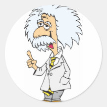Cartoon character professor round stickers