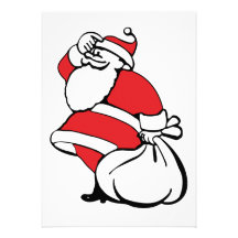 Cartoon Christmas, Jolly Santa Claus, Sack of Toys Announcements