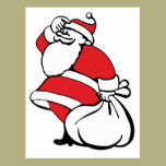 Cartoon Christmas, Jolly Santa Claus, Sack of Toys postcards