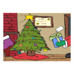 Cartoon Christmas Tree Holiday Party Invitations