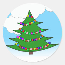 Cartoon Christmas Tree Stickers