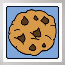 Cartoon Clip Art Chocolate Chip Cookie Dessert Posters