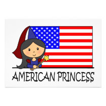 Cartoon Clip Art Cute Princess Girl Birthday Party invitations