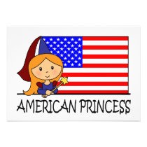 Cartoon Clip Art Cute Princess Girl Birthday Party invitations