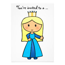 Cartoon Clip Art Cute Princess Girl Birthday Party invitations