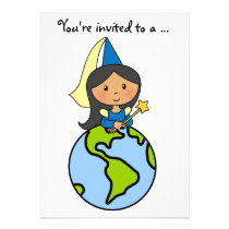 Cartoon Clip Art Cute Princess Girl Birthday Party invitations