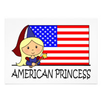 Cartoon Clip Art Cute Princess Girl Birthday Party invitations