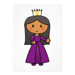 Cartoon Clip Art Cute Princess with Tiara Invitation