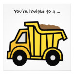 Cartoon Clip Art Dump Truck Boy Birthday Party Personalised Announcement