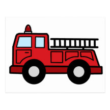 Cartoon Clip Art Firetruck Emergency Vehicle Truck Postcards