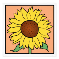 Cartoon Clip Art Garden Sunflower Bridal Shower invitations