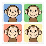 Cartoon Clip Art I Love Monkeys Birthday Party Custom Announcement