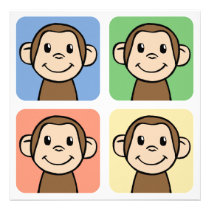 Cartoon Clip Art I Love Monkeys Birthday Party invitations