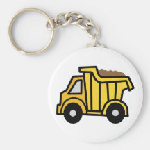 Cartoon Clip Art with a Construction Dump Truck Keychains