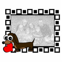 Cartoon Dachshund Heart Photo Sculpture