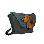 Cartoon Dachshund (longhair) Messenger Bag