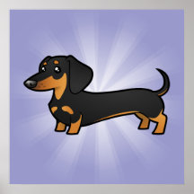 Cartoon Dachshund (smooth coat) Print