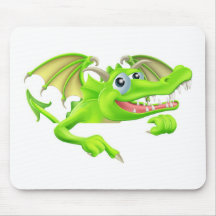 Cartoon Dragon Pointing Down Mousepad