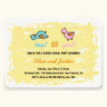 Cartoon Ducks Baby Boy Girl Gender Reveal Party invitations
