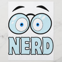 Cartoon Eyes With Glasses NERD Full Colour Flyer