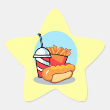 cartoon fast food meal star sticker